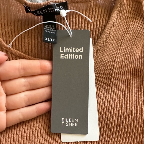 EILEEN FISHER Limited Edition Sheer Organic Cotton Slim Top - Amber - Picture 5 of 6
